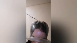 Окрашивание чёрных волос, мелирование на шапочку окрашеных чёрных волос, из тёмного в светлый