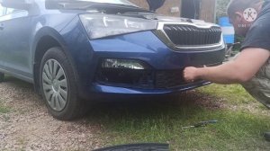 Skoda rapid 21 установка сетки в бампер