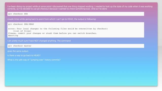 Git checkout - switching back to HEAD смотреть онлайн
