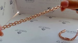 Серебряная позолоченная цепочка Двойной Якорь.