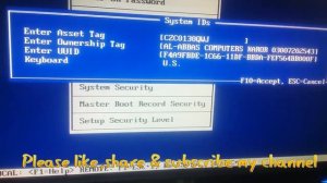 how to change ownership tag in hp bios