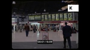 1990s London, Paddington Station Interior, Busy Train Station, 35mm