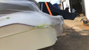Покраска выгоревшего гелькоута у катера