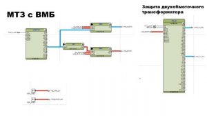 Максимально токовая защита с пуском по напряжению. Двухобмоточного трансформатора.