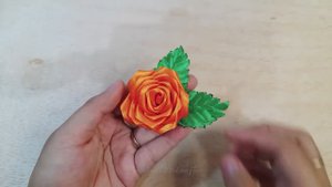 Цветы из ленты своими руками _ Удивительный цветок из ленты атласной