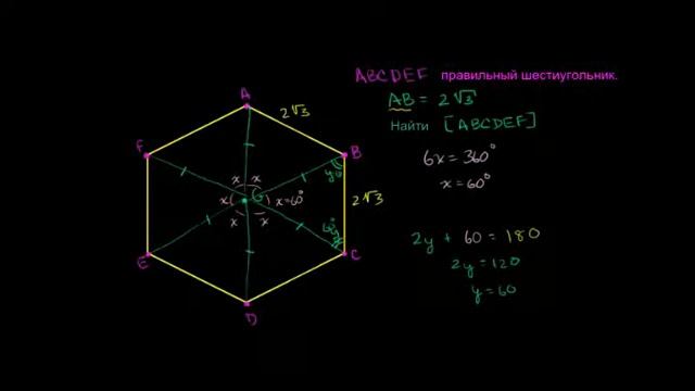 Площадь правильного шестиугольника смотреть онлайн
