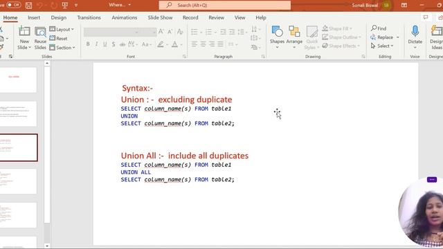 Union Operator @sonalibiswal5472  #sql #sqltutorialforbeginners #sqltutorial