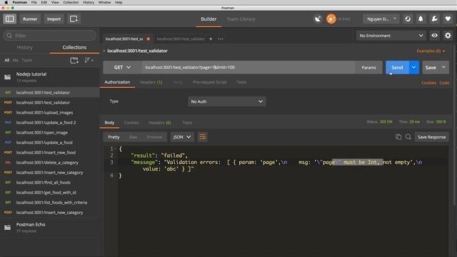 Lession 16 Validate input parameters with express validato