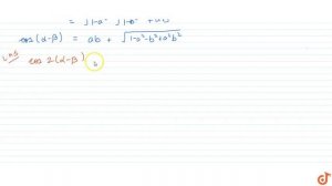 If `sin(theta+alpha)=aa n dsin(theta+beta)=b ,` prove that `cos2(alpha-beta)-4a bcos(alpha-beta)...