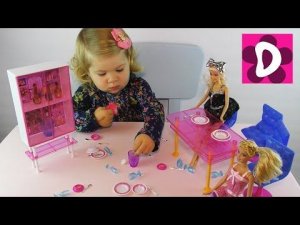 ✿ КУКЛА БАРБИ Набор Обед с Подружкой в Кафе Распаковка от Диана Шоу Barbie Doll Set unboxing