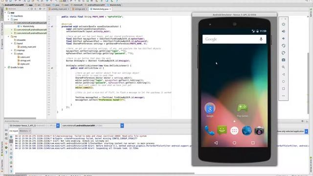Android5Tutorial09 - SharedPreferences class, login and password смотреть онлайн