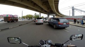 На honda cb 400 по пробкам
