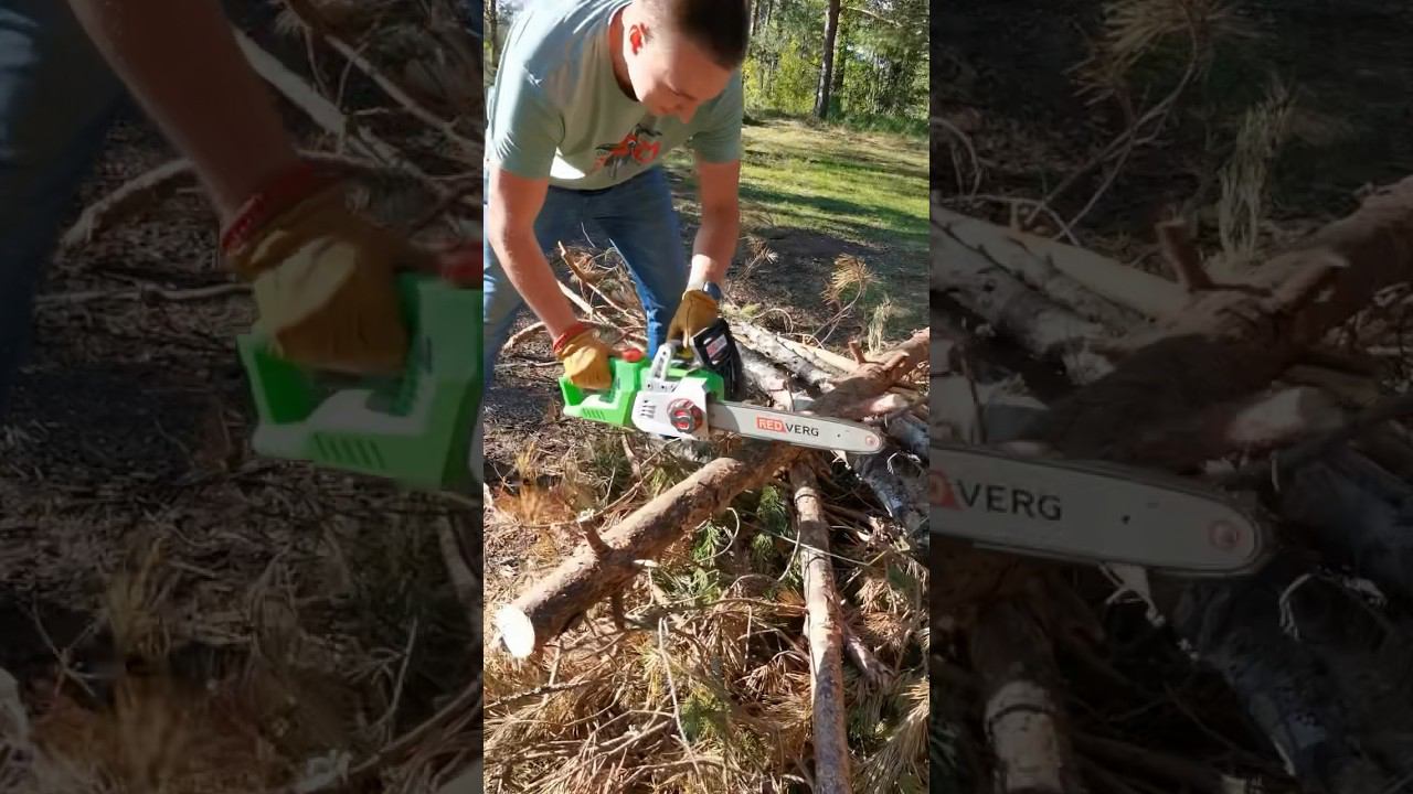Бесшумная цепная пила на аккумуляторах REDVERG RD-C36BL/U #redverg #tools смотреть онлайн