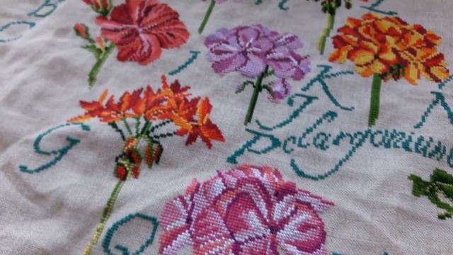 Мой самый долгий процесс / Geraniums ABC/ Вышивка крестиком