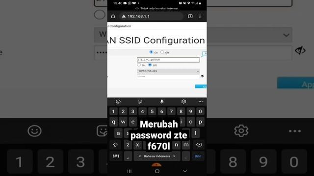 ?GANTI PASSWORD INDIHOME ZTE F670L#ztef670l #zte