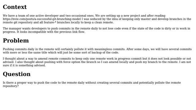 Pushing commit (even in a dirty state) daily to remote git repository without polluting it with... смотреть онлайн