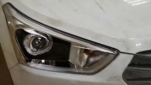 Hyundai Creta установка биксеноновых линз Hella, скрытая установка ксенона,  ангельские глазки