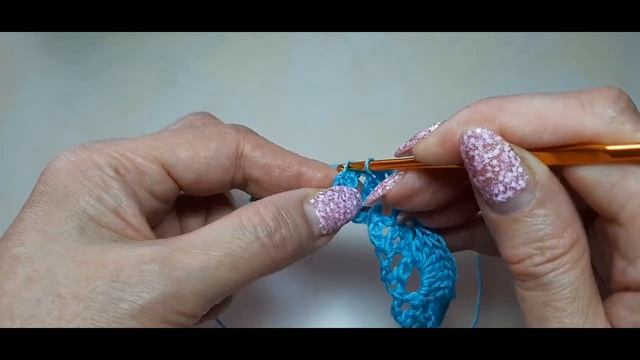 Узор крючком для футболки "Незабудка" смотреть онлайн