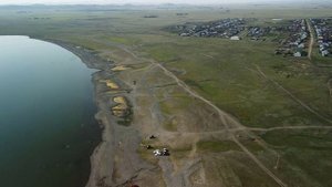 Снято на дрон DJI Мини 2. Озеро возле деревни Атавды