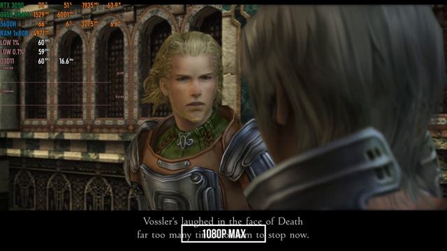 Final Fantasy XII The Zodiac Age  RTX 3050 M 75W  5600H  1x8GB  1080p Max Gameplay