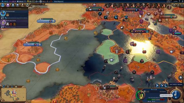 Civilization 6: Rome [Deity TSL Earth Map w/16 civs] Part 9 - Civ 6 ...