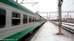 Электропоезд ЭД4М-0453 "ЦППК" (ТЧ-4) прибывает на ст. Железнодорожная.