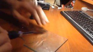 Резка стекла паяльником   Cutting the glass with a soldering iron  #2