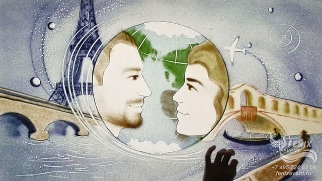 Заказать песочное шоу на свадьбу, юбилей и корпоратив в Москве - песочное видеопоздравление.MP4