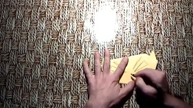 Как сделать: мордочку тигра из бумаги. Оригами - мастер класс. Видео урок со схемой. смотреть онлайн