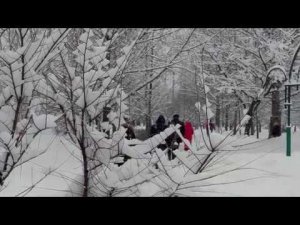 Москва завалена снегом. Настоящая зима в Москве.