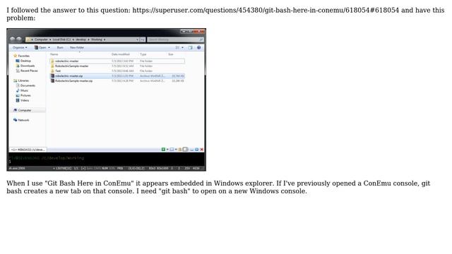 Git Bash Here in ConEmu embedded in Windows Explorer смотреть онлайн