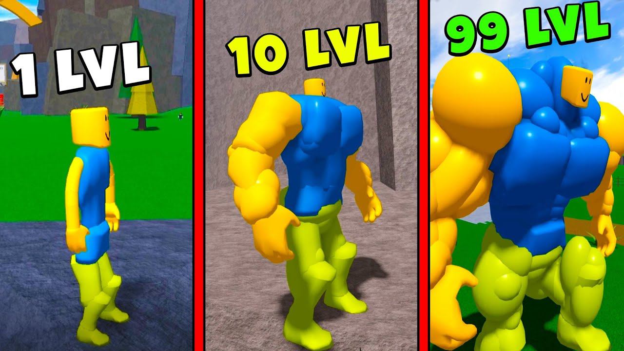 ЭВОЛЮЦИЯ МЕГА НУБА КАЧКА В Симулятор качка Mega Noob Simulator Roblox
