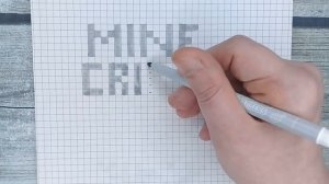 Рисунки по клеточкам - логотип МАЙНКРАФТ / Как рисовать Minecraft logo pixel art