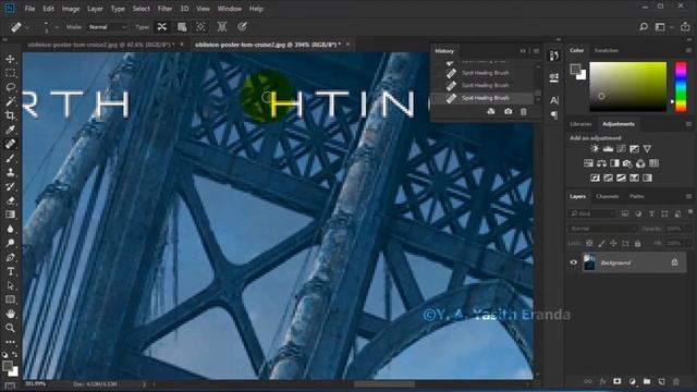 Oblivion - Movie Poster Background ( Spot healing brush tool ) in Photoshop CC смотреть онлайн