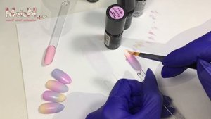 ?Обучение горизонтальному градиенту (омбре) гель лаками? Как сделать идеальный переход кистью ?