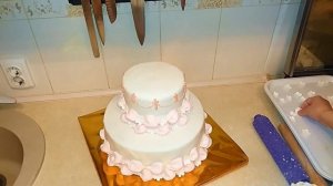 Украшаем двухъярусный торт на юбилей / Cake decorating