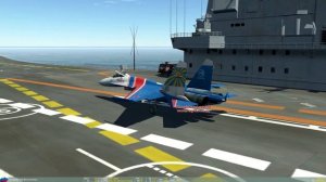DCS World 1.5.5.60565 Посадка Су-27 на палубу авианосца Адмирал Кузнецов.С помощью Кобры Пугачева.