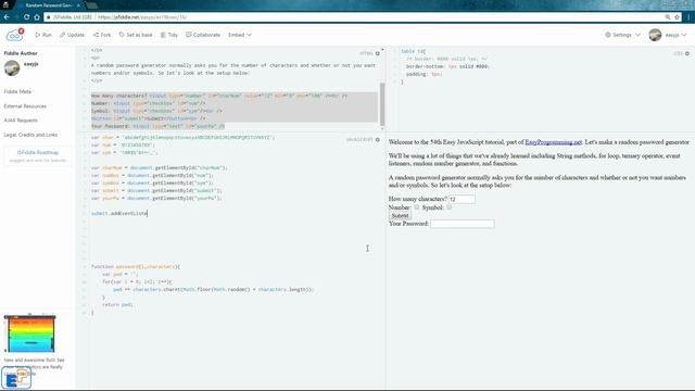 Easy JavaScript - Creating a Random Password Generator (54)