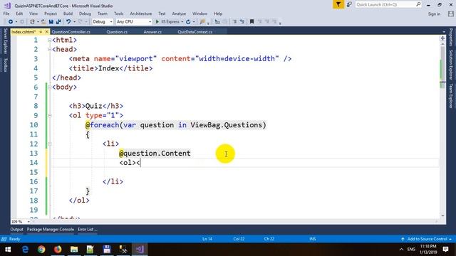 Creating Online Quiz Application using ASP.NET Core MVC and Entity Framework Core
