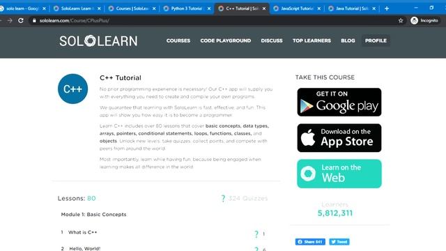Solo learn  Free Certificates Courses|Advance and Basic Course