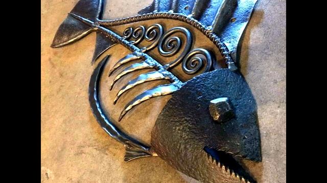 Необычная кованая рыба ,настенное панно РЫБА смотреть онлайн