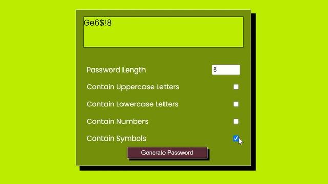 password-generator demo #html #javascript #css