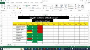 How to create Attendance Sheet in MS Excel | GIT Education