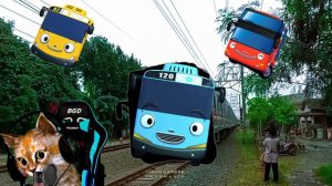 kereta panjang gokil !tebak gambar kereta KRL, berubah jadi tayo,genny,lani,tayo red