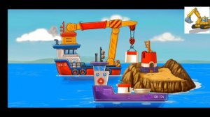 Мультики про корабли | Корабли строят маяк на воде  | (Cartoons Ships build a lighthouse )