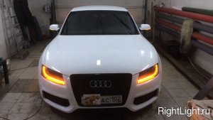 Audi A5 - Замена ДХО на новые, с динамическим поворотником.