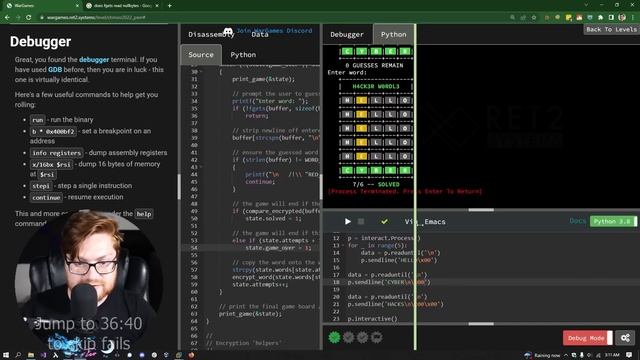 Hacking WORDLE ?! x64 "pwn" Binary Exploitation - RET2 WarGames Platform смотреть онлайн