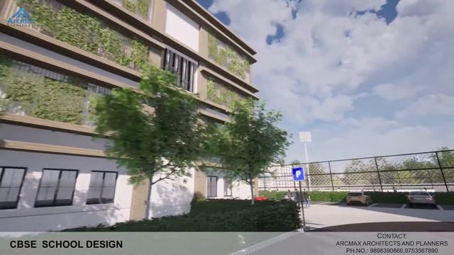 Modern School Building Architecture Design and School Layout Plan in Raipur India