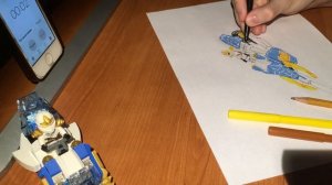 Ninja-Draw за 15 минут (Снегоход Зейна) LEGO Ninjago