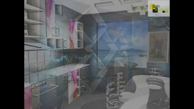 фотообои и современная мебель в дизайне кухни смотреть онлайн